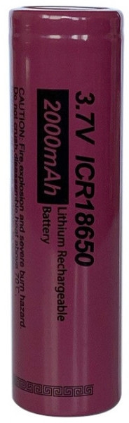 PkCell 18650 2000mAh. 3.7V li-ion ICR. blister 1 pcs