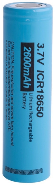 PkCell 18650 2600mAh. 3.7V li-ion ICR. blister 1 pcs