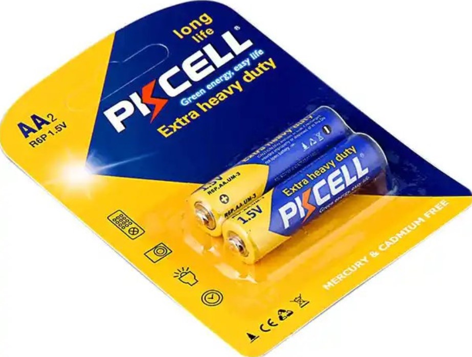 Характеристики батарейка PkCell AA/HR6, 1.5V, Extra heavy duty, 2pc/card