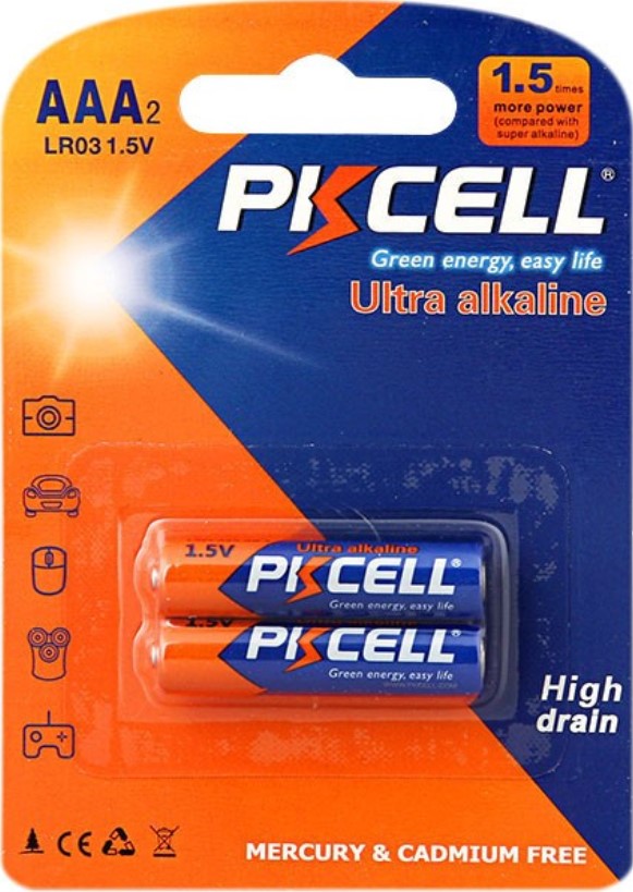 PkCell AAA/HR3, 1.5V, 2pc/card
