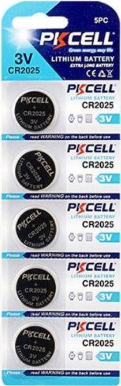 Характеристики батарейка PkCell CR2025, 3.0V Lithium Power, 5pcs/card