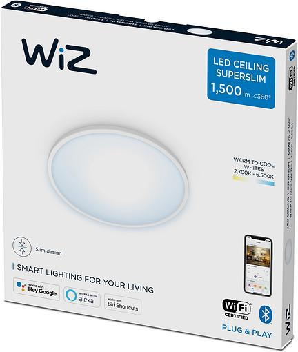 в продажу Світильник стельовий розумний WiZ SuperSlim Ceiling 16W 2700-6500K Wi-Fi білий (929002685101) - фото 3