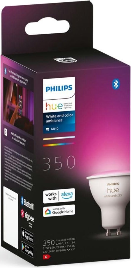 товар Philips Hue GU10, 5.7W (50Вт), 2000K-6500K, RGB (929001953111) - фото 13