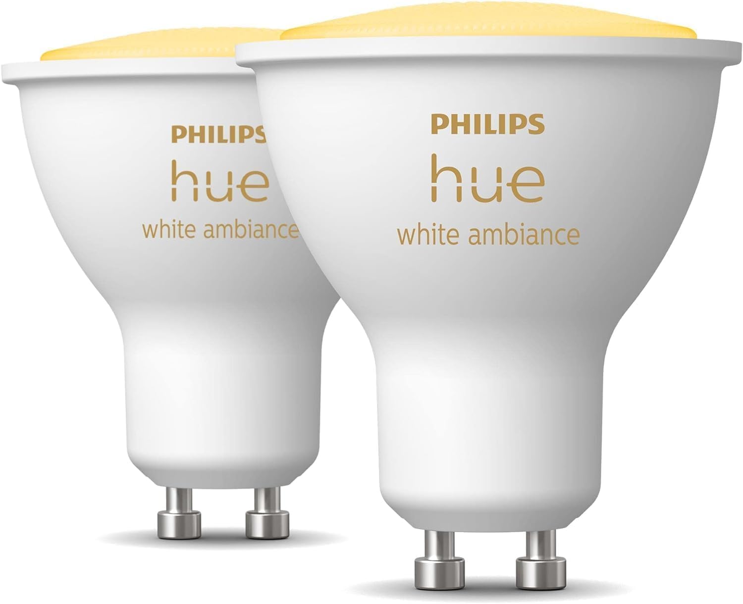 Умная светодиодная лампа Philips Hue GU10, 5W (50Вт), 2200K-6500K, Tunable white, ZigBee, 2шт. (929001953310) цена 2691.00 грн - фотография 2