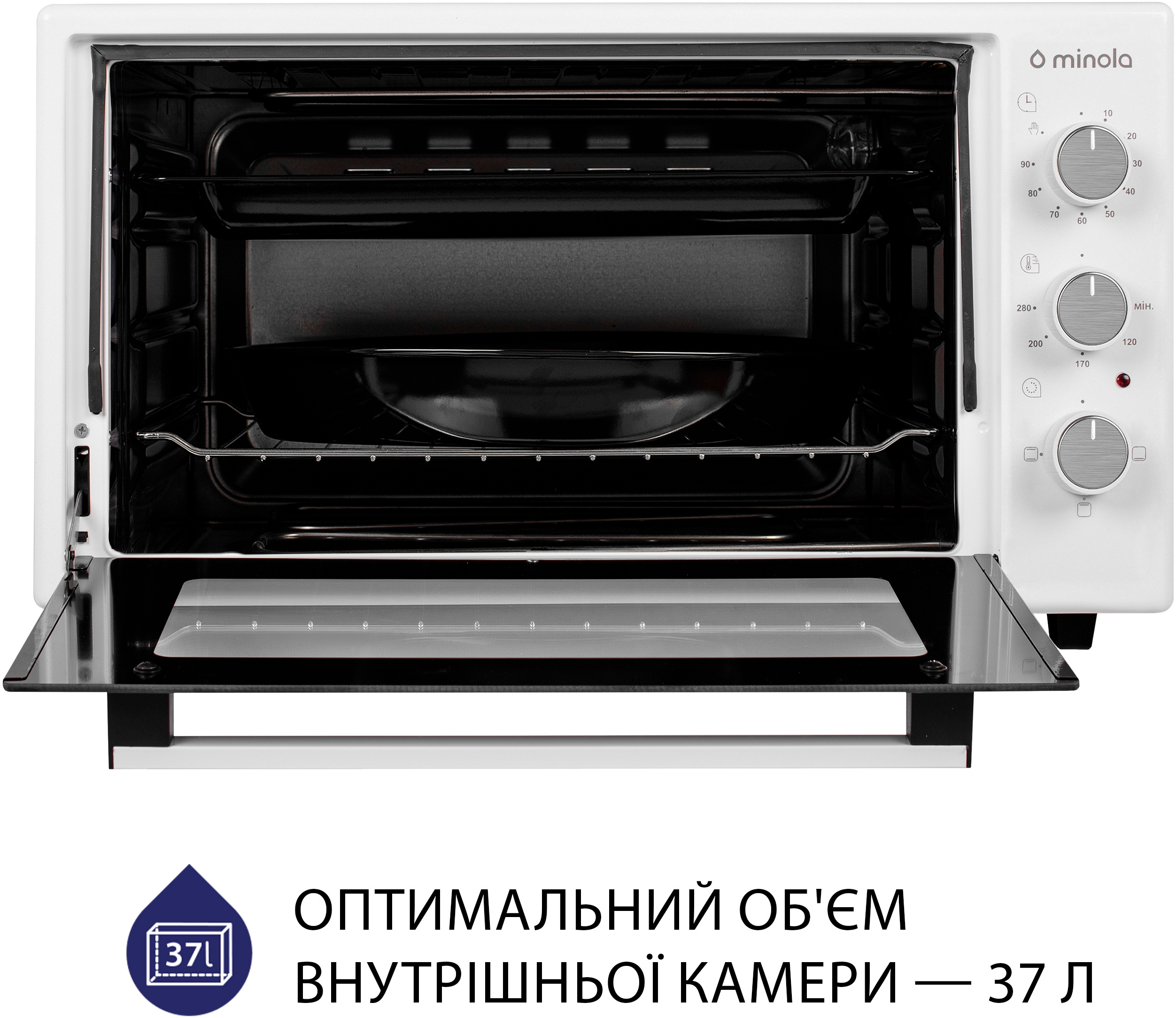 Электрическая печь Minola FOE 3714 WH цена 2799.00 грн - фотография 2