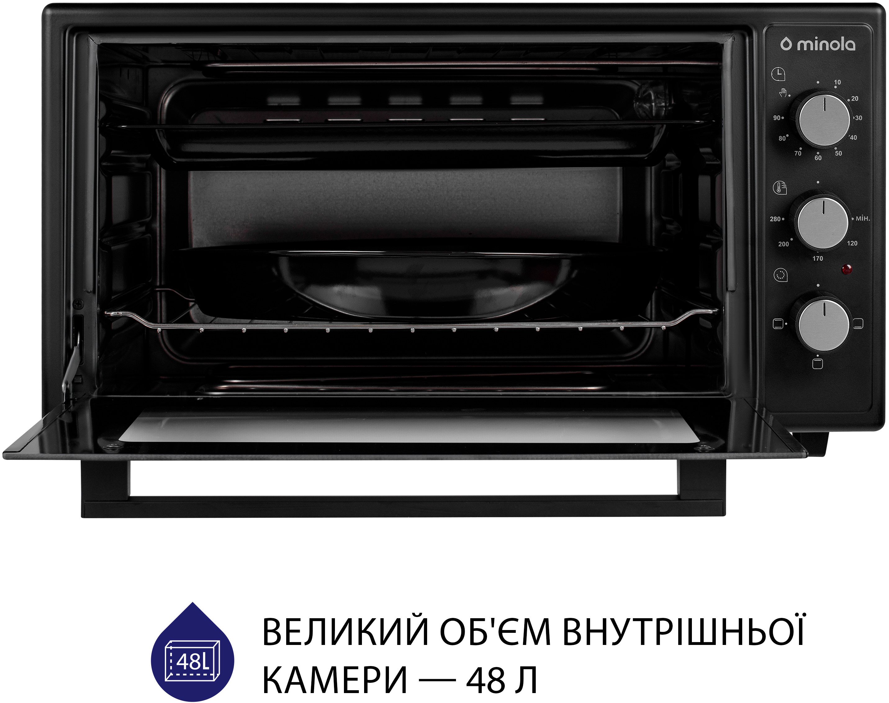 Электрическая печь Minola FOE 4815 BL цена 3599.00 грн - фотография 2