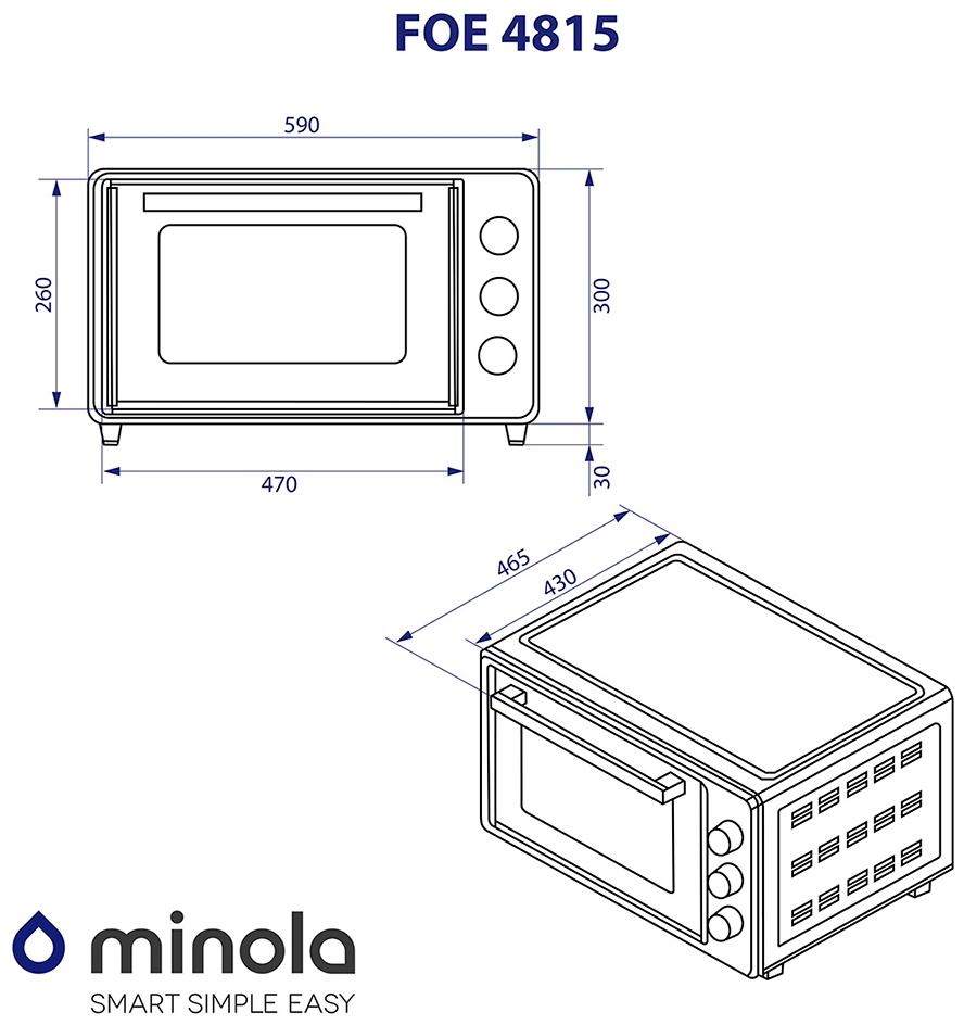 Minola FOE 4815 BL Габаритні розміри