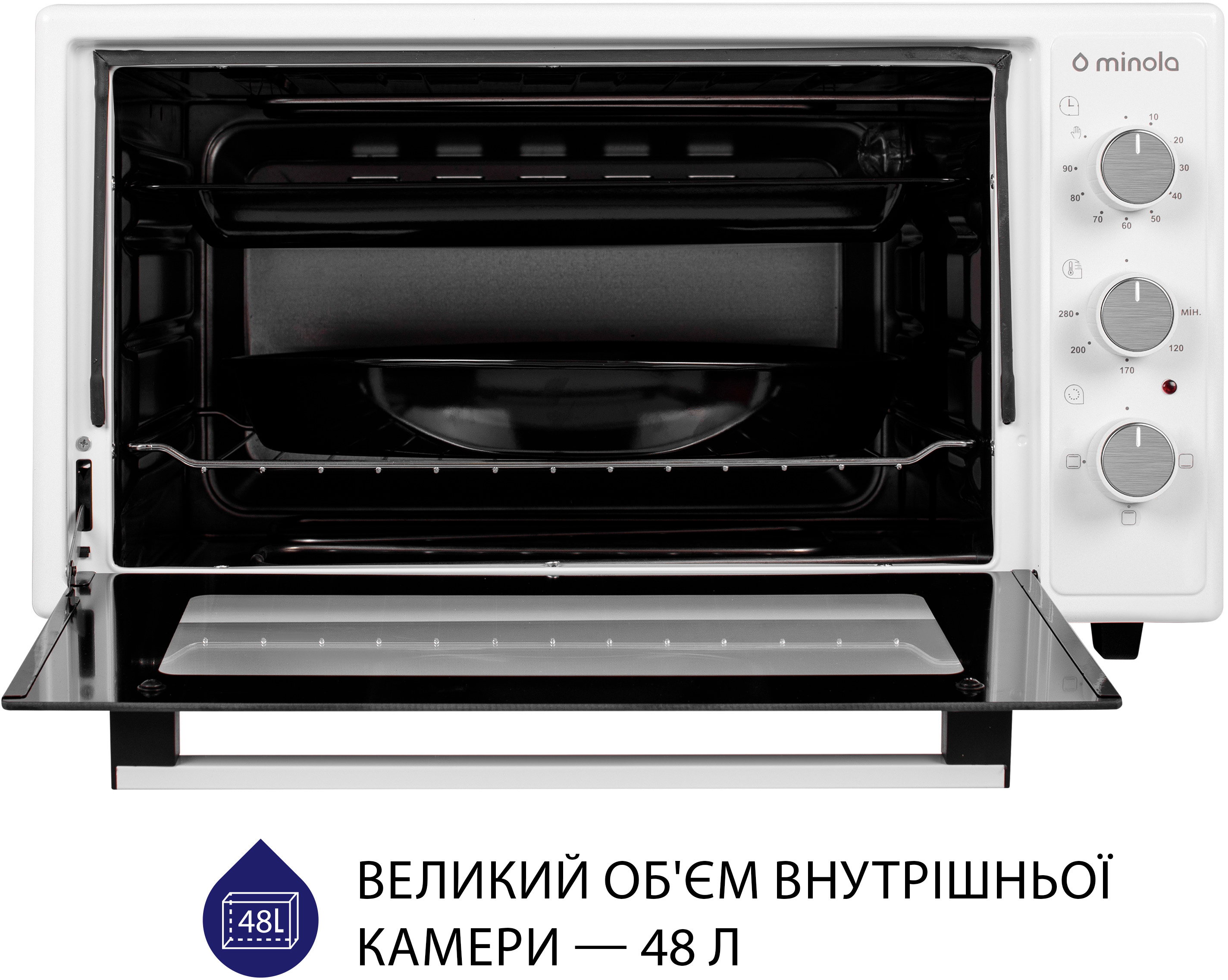 Электрическая печь Minola FOE 4815 WH цена 3599 грн - фотография 2