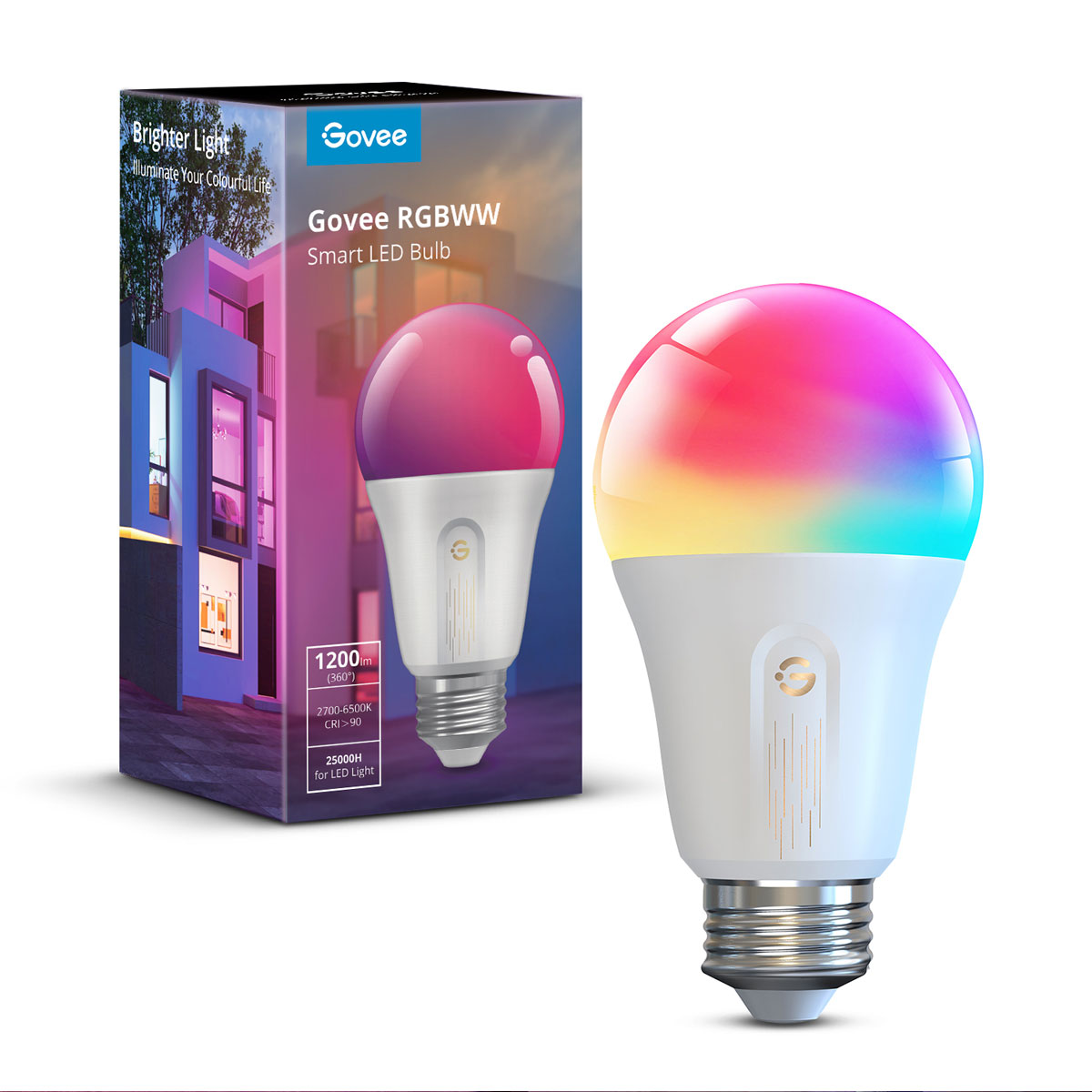 в продажу Розумна лампа Govee H6009 Smart Wifi&BLE Light Bulb Білий (H6009) - фото 3