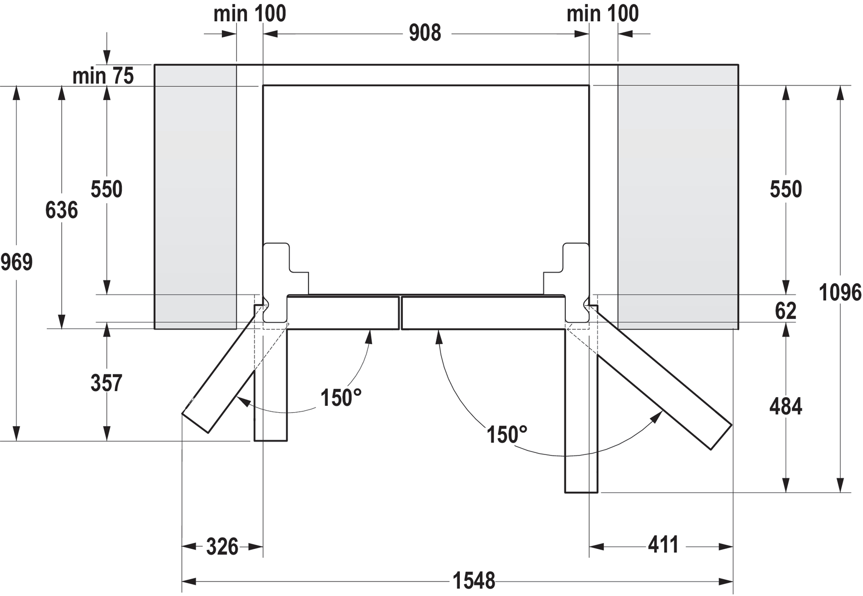 Gorenje NRS918FMX Габаритные размеры