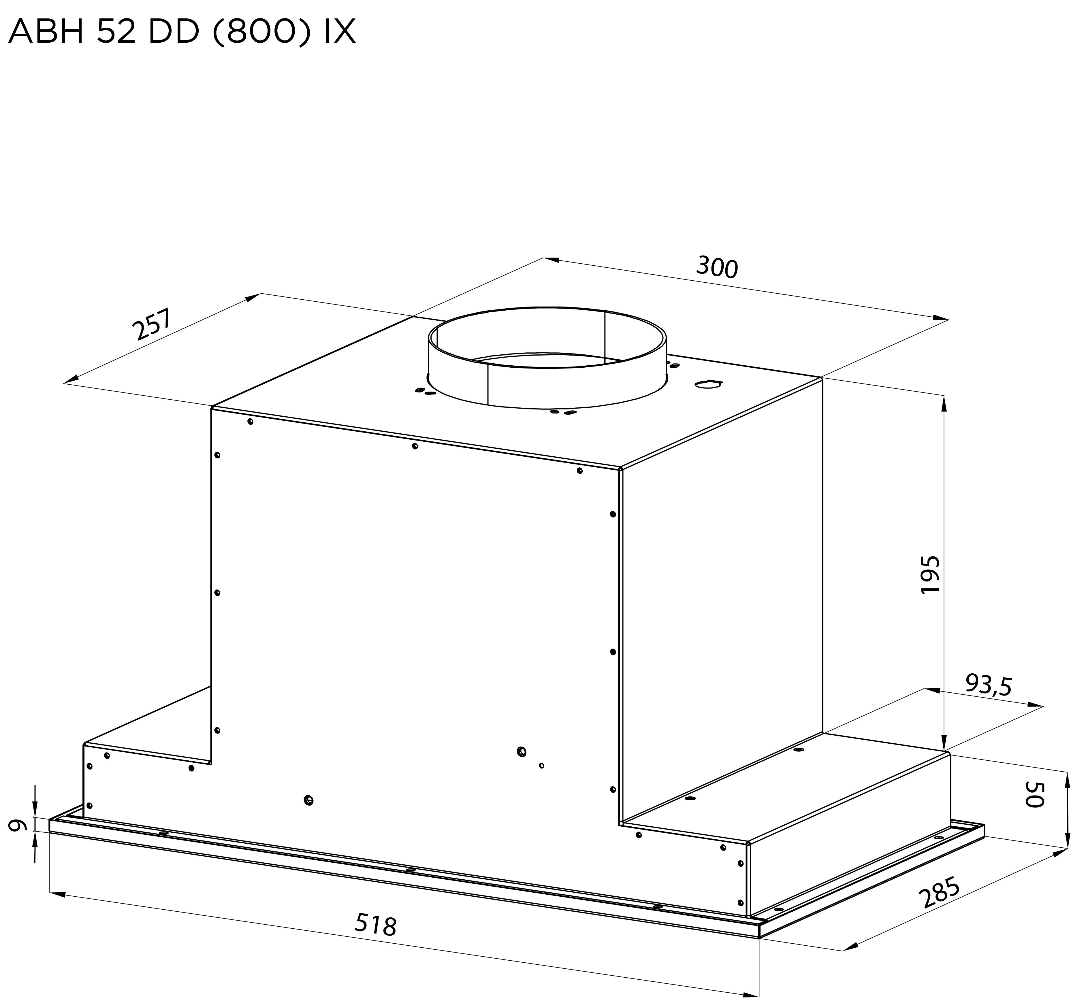 Pyramida ABH 52 DD (800) IX Габаритные размеры