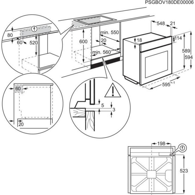 Electrolux KODFC77H Габаритні розміри