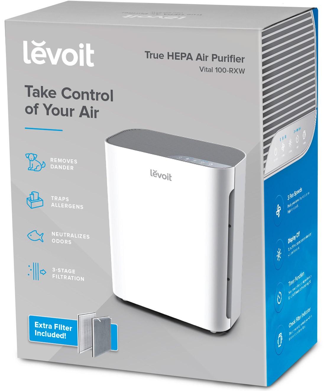 Очиститель воздуха Levoit Air Purifier Vital100-RXW (HEAPAPLVNEU0028) обзор - фото 8