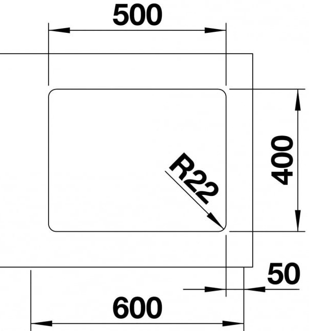 Blanco ANDANO 500-U (522967) Габаритні розміри