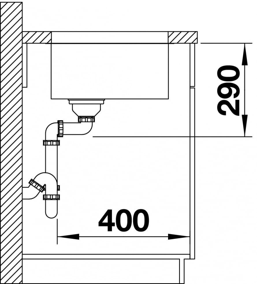 Blanco ANDANO 500-U (522967) Габаритные размеры