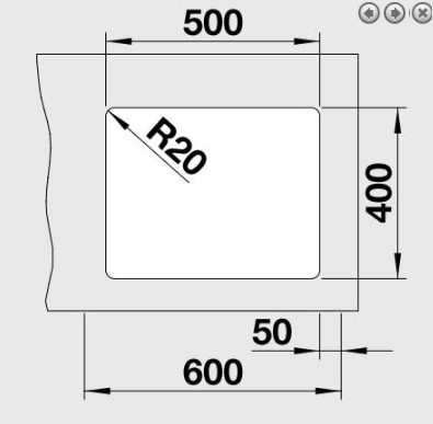 Blanco ETAGON 500-U Silgranit (522227) Габаритные размеры