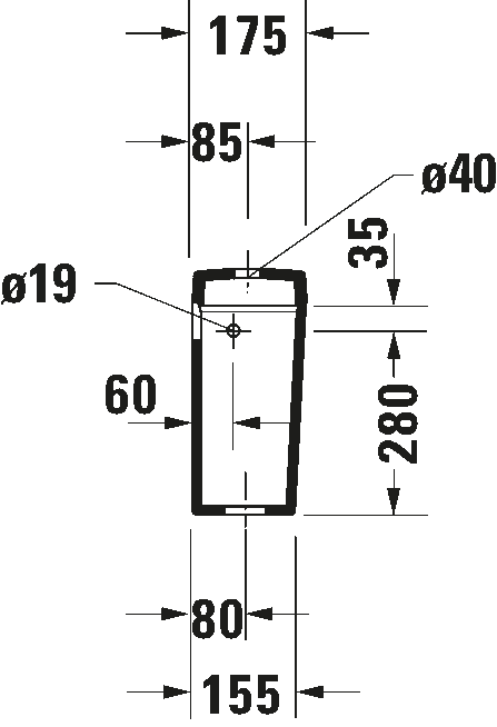 Duravit D-Code 0940000004 Габаритные размеры