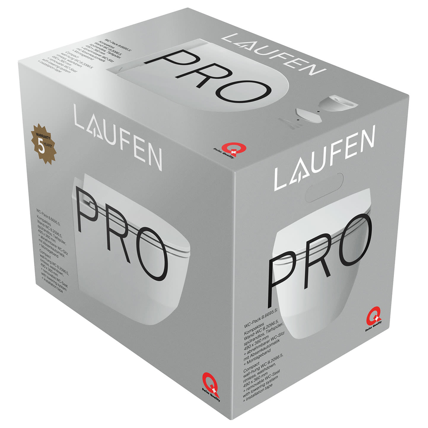 Унитаз подвесной Laufen Pro Compact H8669550000001 Rimless с сиденьем Slim Soft Close характеристики - фотография 7