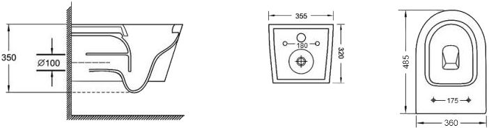 Q-Tap Swan Ultra Quiet з сидінням Soft-close QT16335179W Габаритні розміри