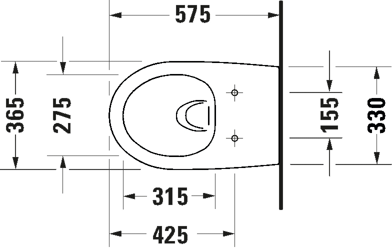 Duravit Architec Rimless 2572090000 Габаритные размеры