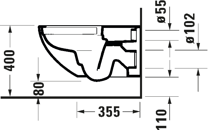 Duravit Architec Rimless 2572090000 Габаритні розміри