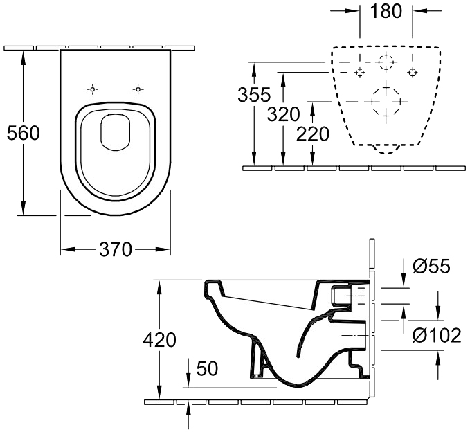 Villeroy&Boch Architectura 56741001 Габаритні розміри