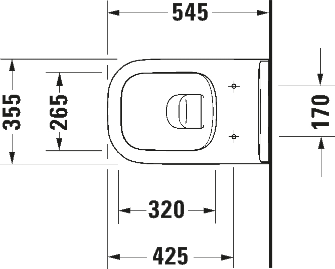 Duravit D-Code 25700900002 Габаритные размеры