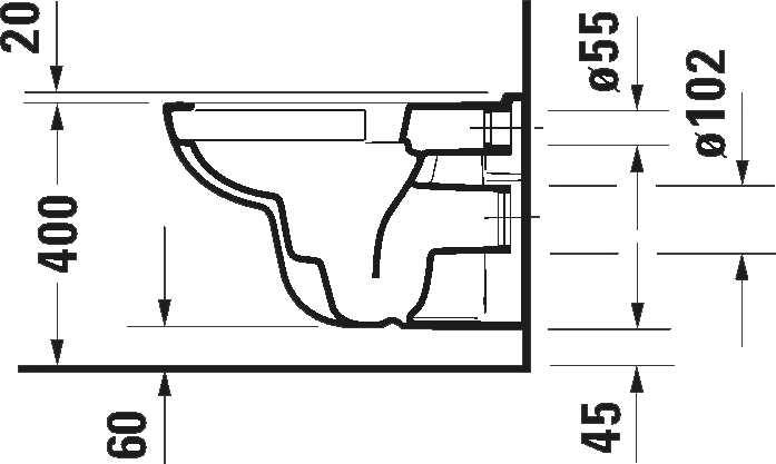 Duravit D-Code 25700900002 Габаритные размеры