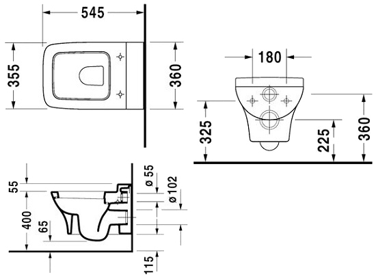 Duravit Puravida 2219090000 Габаритні розміри