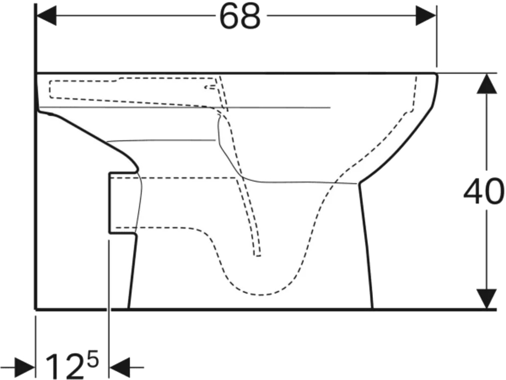 Geberit SelNova Square 500.152.01.1 Rimfree Габаритні розміри