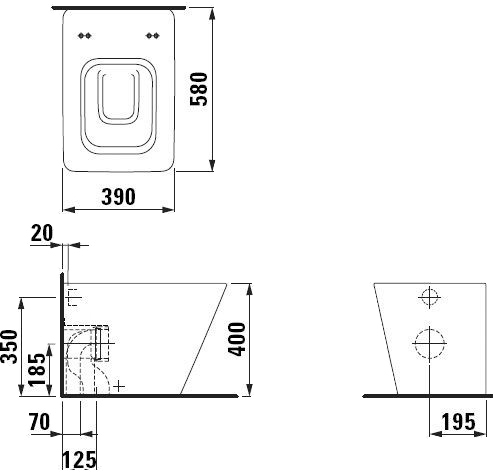 Laufen Alessi Dot H8239064000001 Габаритні розміри