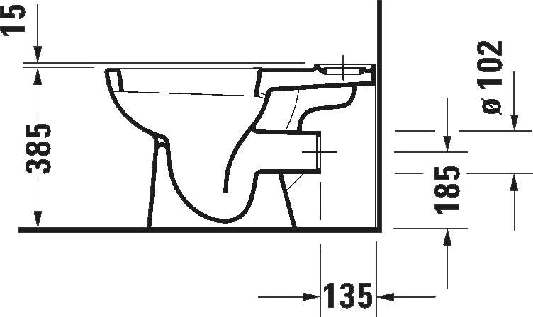 Duravit D-Code 21110900002 без сидения Габаритные размеры