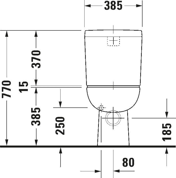 Duravit D-Code 21110900002 без сидіння Габаритні розміри