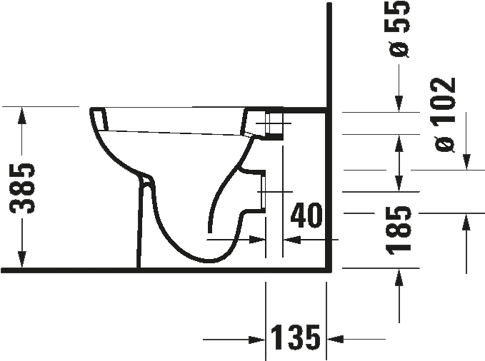 Duravit D-Code 21150900002 Габаритні розміри