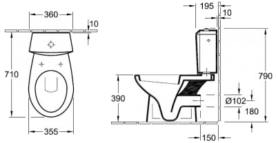 Villeroy&Boch Omnia Classic 76171001 Габаритні розміри