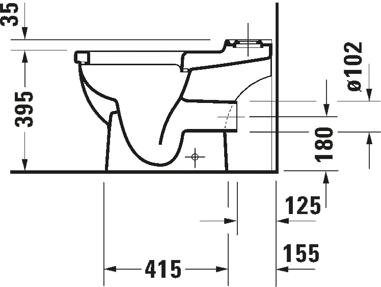 Duravit Starck 3 0126090000, без бачка та сидіння Габаритні розміри