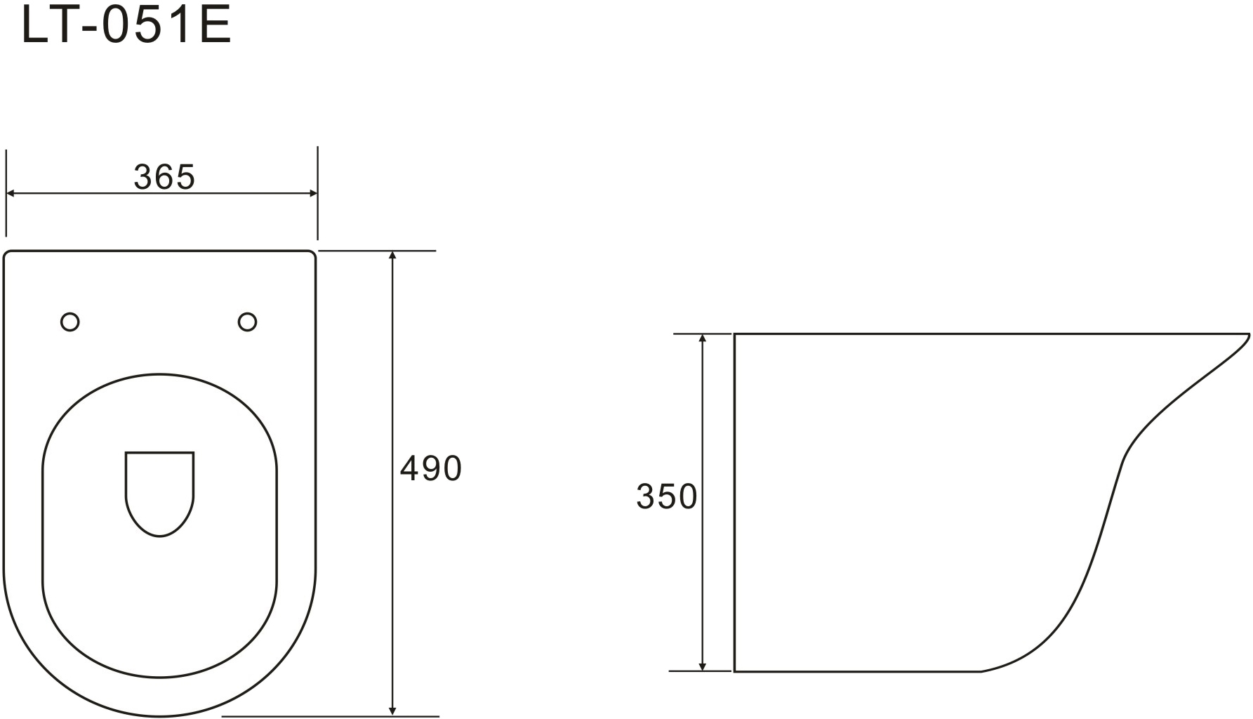 Volle Franco Rimless 1341.002000, сидіння Duroplast Slim slow-closing Габаритні розміри