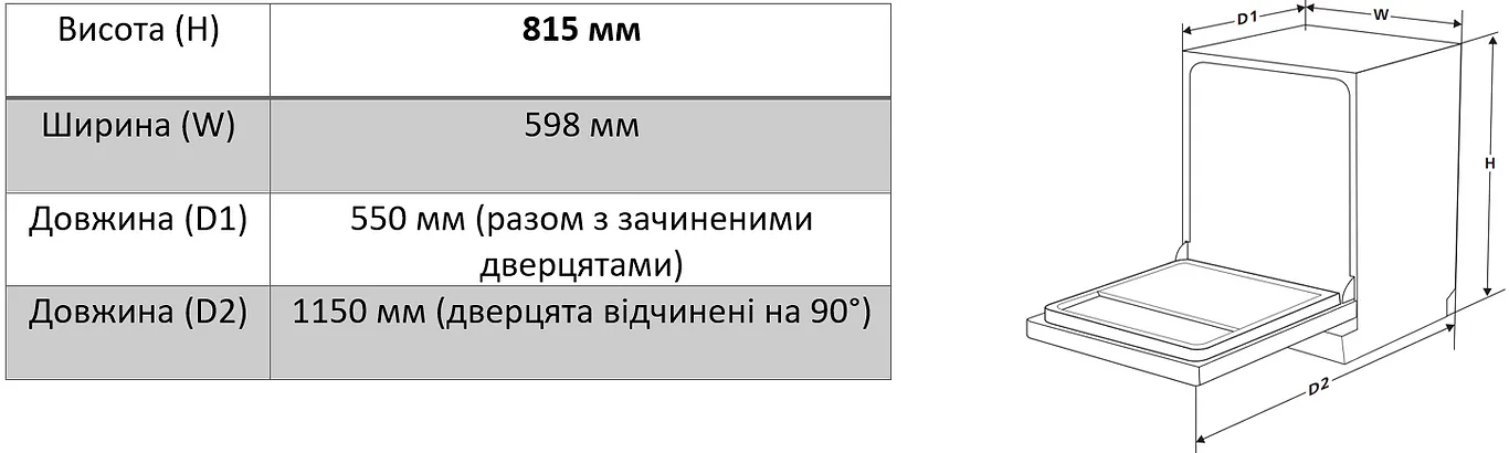 Interline DWI 965 DSO WA Sliding Door Габаритні розміри