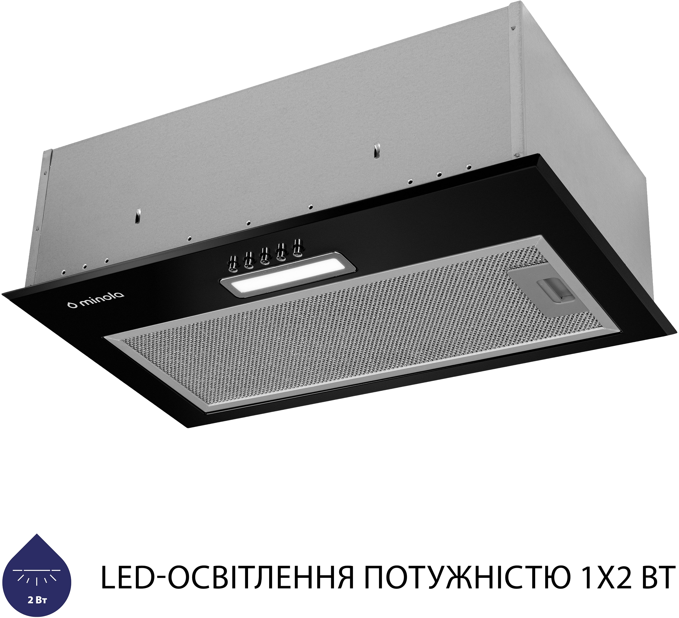 в продажу Кухонна витяжка Minola HBI 5214 BL 700 LED - фото 3