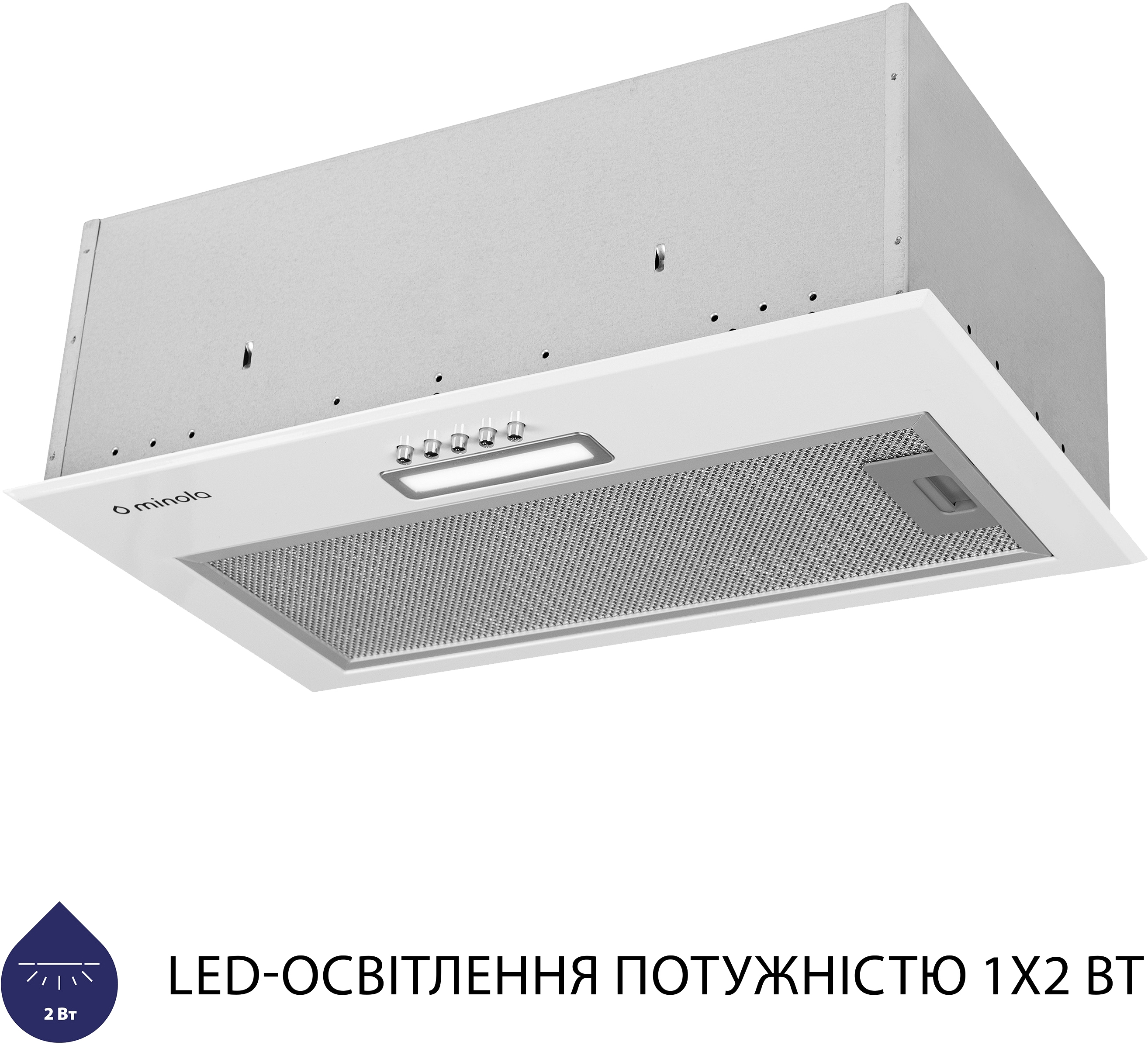 в продажу Кухонна витяжка Minola HBI 5614 WH 1000 LED - фото 3