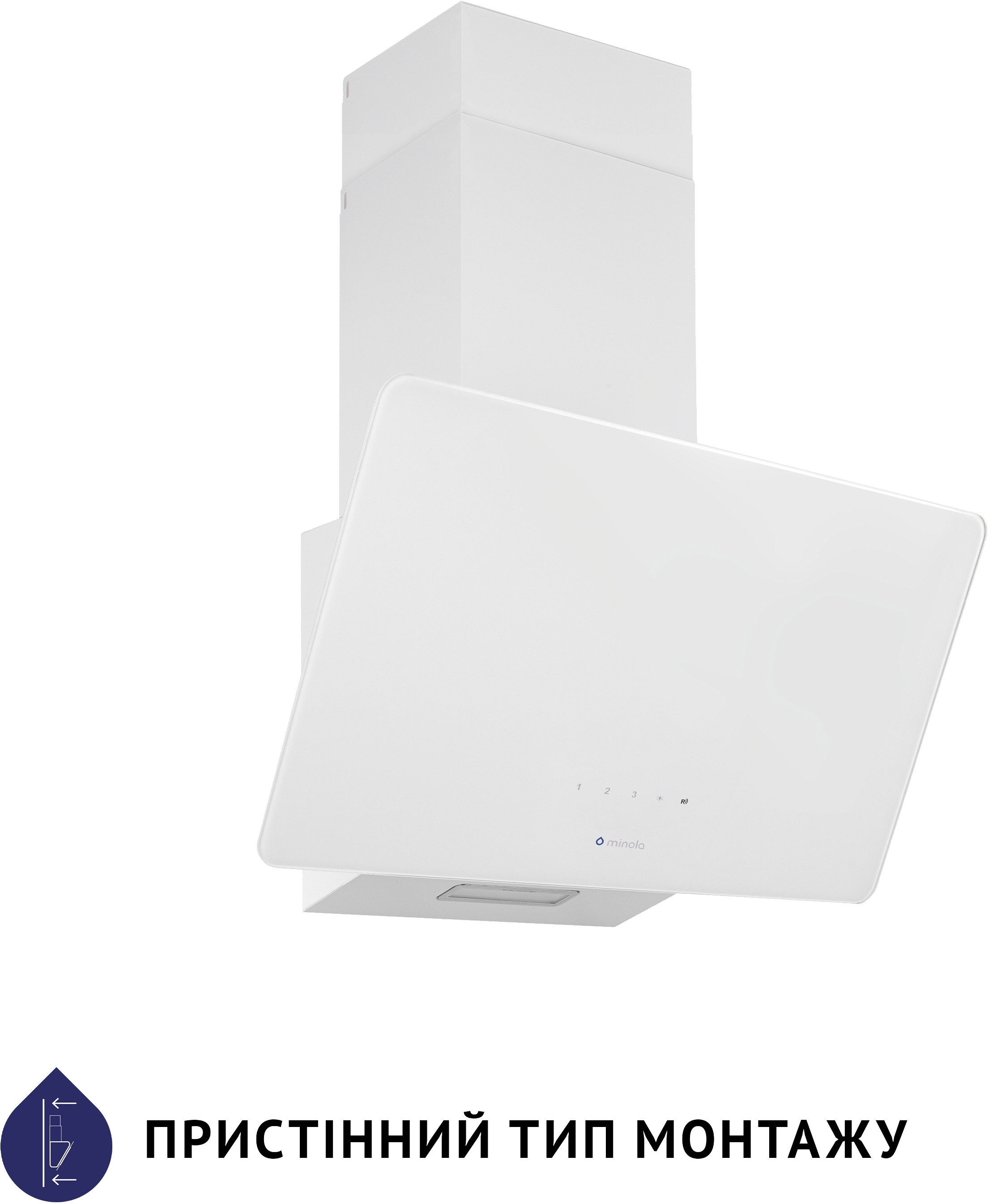 Кухонна витяжка Minola HVS 6224 WH 700 LED ціна 4299 грн - фотографія 2