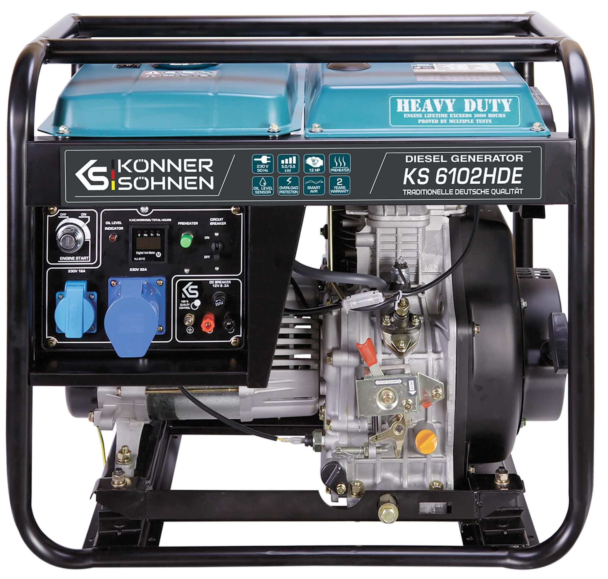 Генератор на 5 кВт Konner&Sohnen KS 6102HDE (EURO II)