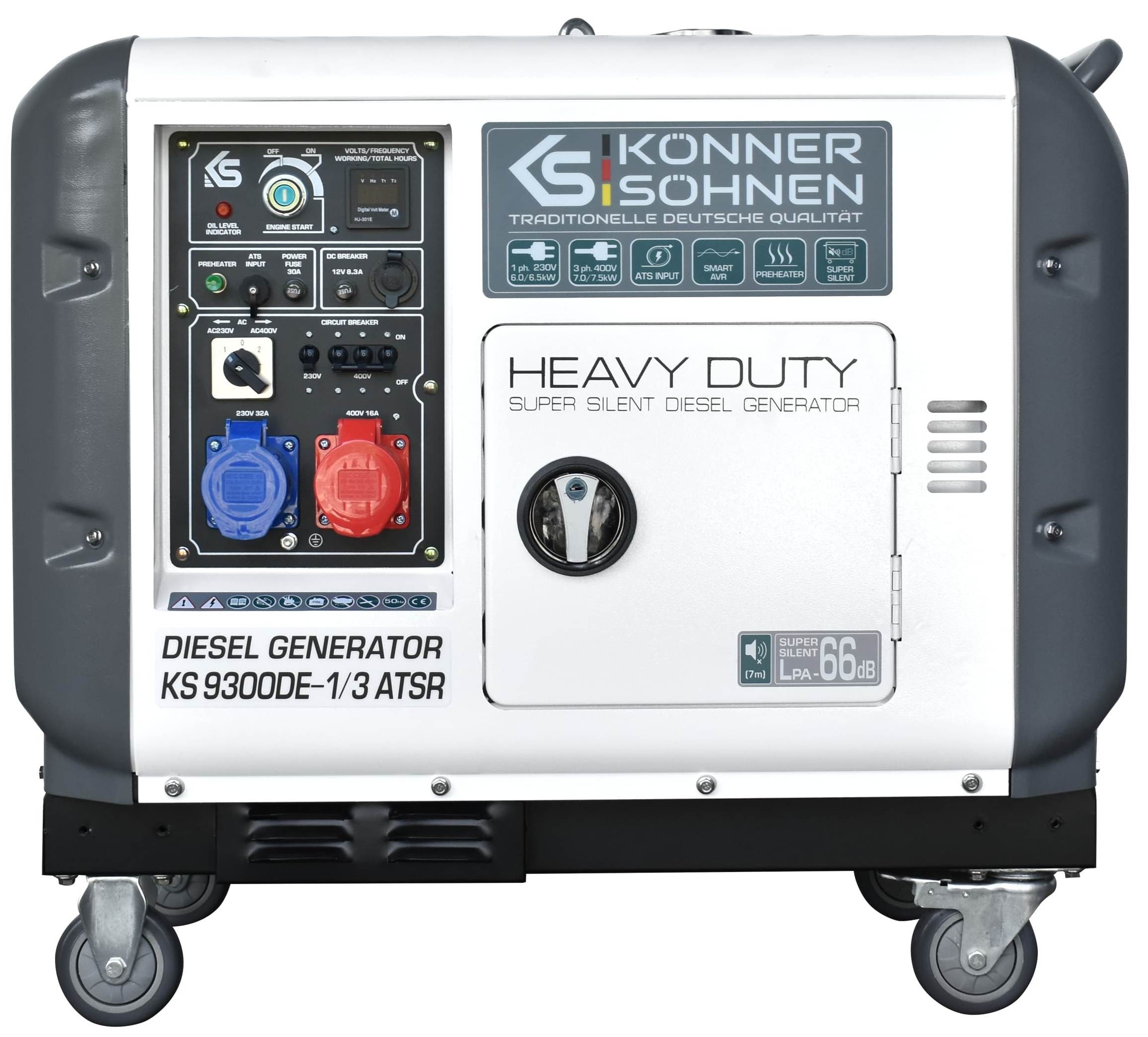 Генератор на 7 кВт Konner&Sohnen KS 9300DE-1/3 ATSR