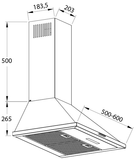 Pyramida ACH 60 PB (800) IX Габаритные размеры