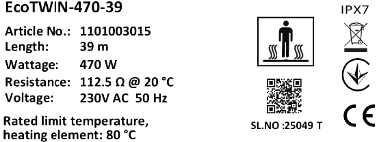 Комплект Кабель нагревательный Warmstad Max EcoTWIN-470-39 W/m с терморегулятором RTP инструкция - изображение 6