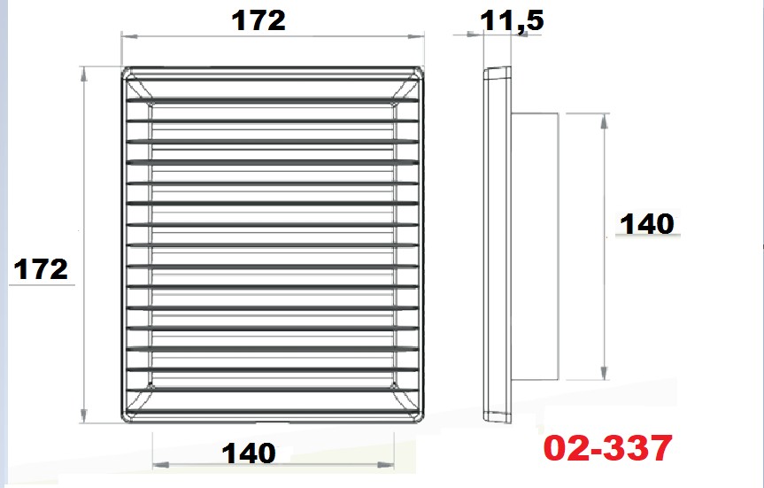 AirRoxy 140x140 Brown (02-337) Габаритные размеры