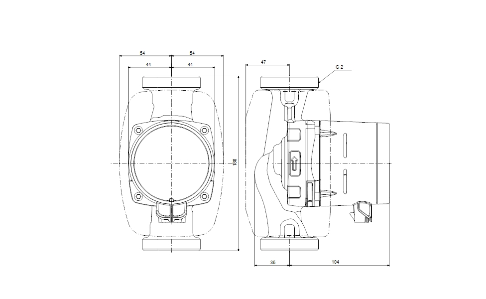 Grundfos Alpha1 32-80 L (99199597) Габаритные размеры