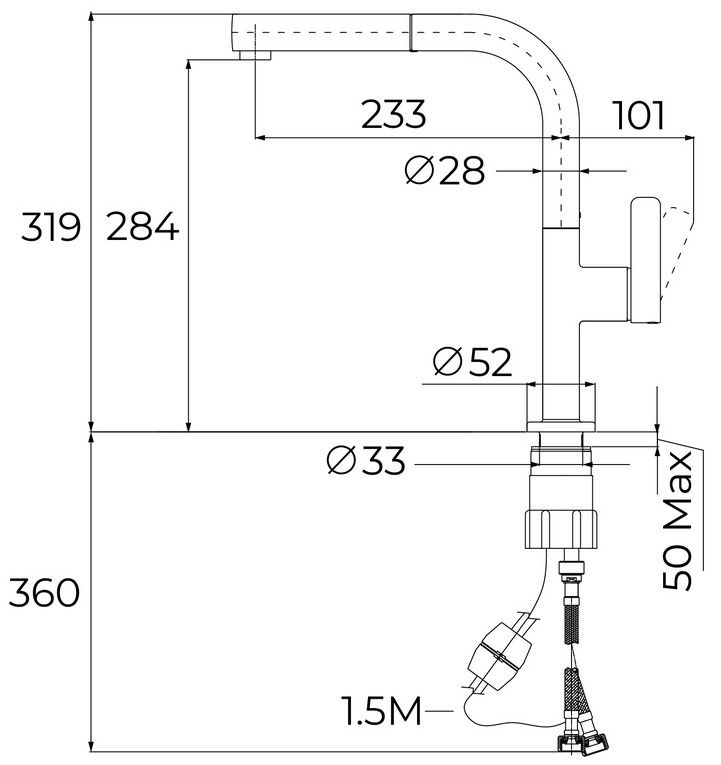 Teka OVAL 938 Black (116020020) Габаритні розміри