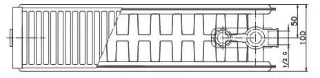 Delonghi Plattella V6 L тип 22, 600x1400, 3057 Ватт Габаритні розміри