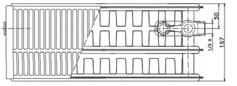 DeLonghi Plattella V6 L тип 22, 600x1400, 3057 Ватт нижнє/бокове підкл. Габаритні розміри